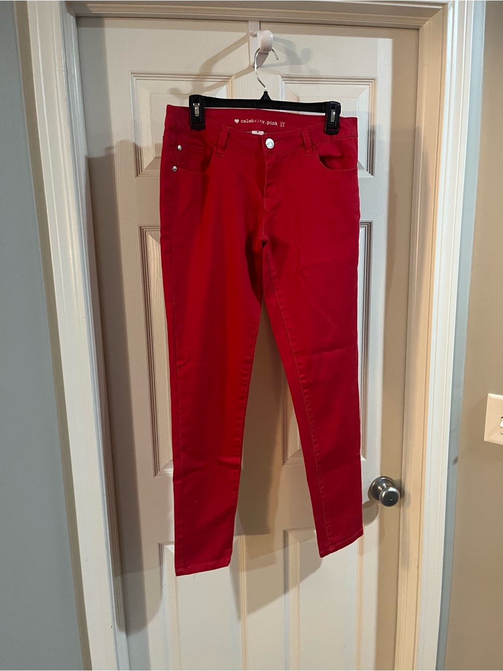 Celebrity Pink Women’s High-Rise Red Skinny Jeans